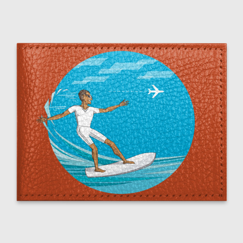 Обложка для студенческого билета Серфинг на море, цвет оранжевый