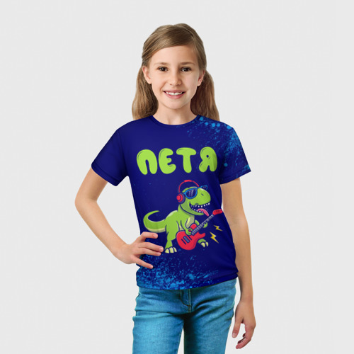 Детская футболка 3D Петя рокозавр, цвет 3D печать - фото 5