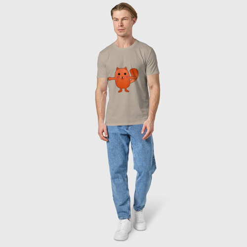 Мужская футболка хлопок с принтом Little fox, вид сбоку #3