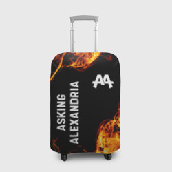 Чехол для чемодана 3D Asking Alexandria и пылающий огонь