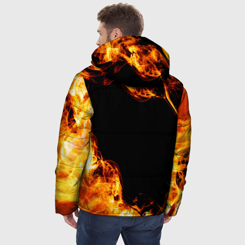 Мужская зимняя куртка 3D Asking Alexandria и пылающий огонь, цвет черный - фото 4