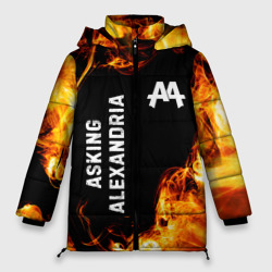 Женская зимняя куртка Oversize Asking Alexandria и пылающий огонь