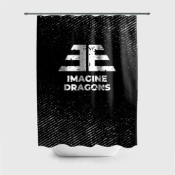 Штора 3D для ванной Imagine Dragons с потертостями на темном фоне