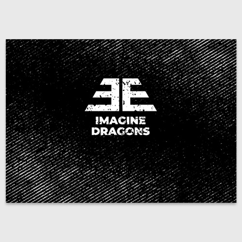 Поздравительная открытка Imagine Dragons с потертостями на темном фоне, цвет белый
