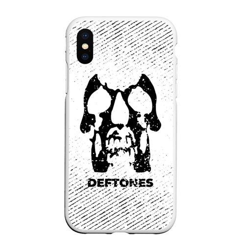 Чехол для iPhone XS Max матовый Deftones с потертостями на светлом фоне