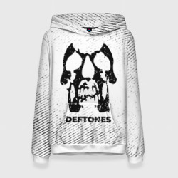 Женская толстовка 3D Deftones с потертостями на светлом фоне