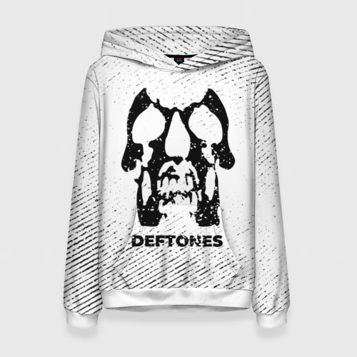 Женская толстовка 3D Deftones с потертостями на светлом фоне, цвет 3D печать