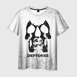 Мужская футболка 3D Deftones с потертостями на светлом фоне