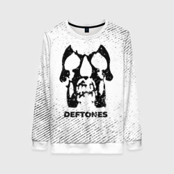 Женский свитшот 3D Deftones с потертостями на светлом фоне