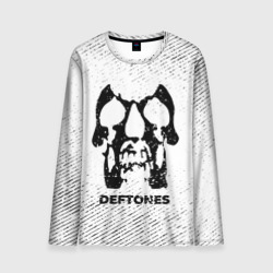 Мужской лонгслив 3D Deftones с потертостями на светлом фоне