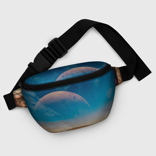 Поясная сумка 3D с принтом Пустыня и очертания планеты, фото #5
