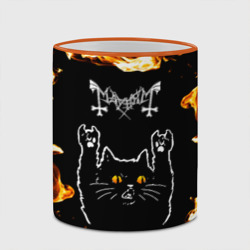 Кружка с полной запечаткой Mayhem рок кот и огонь - фото 2