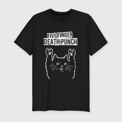 Мужская футболка хлопок Slim Five Finger Death Punch rock cat