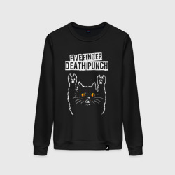Женский свитшот хлопок Five Finger Death Punch rock cat