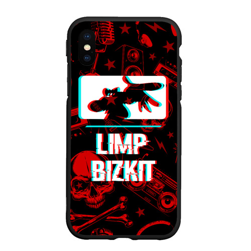 Чехол для iPhone XS Max матовый Limp Bizkit rock glitch