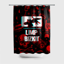 Штора 3D для ванной Limp Bizkit rock glitch
