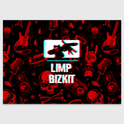 Поздравительная открытка Limp Bizkit rock glitch