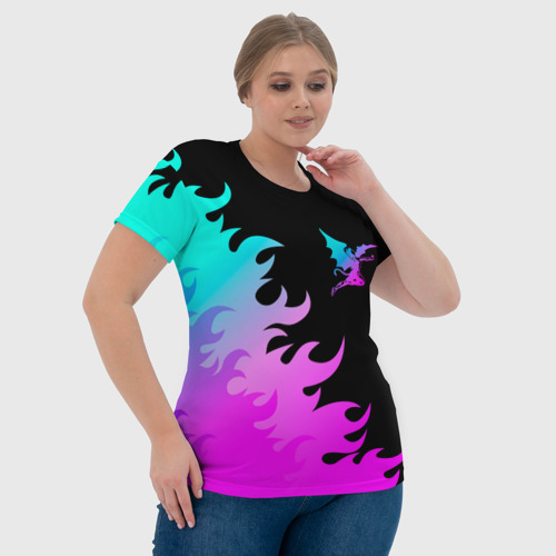 Женская футболка 3D Black Sabbath неоновый огонь, цвет 3D печать - фото 6