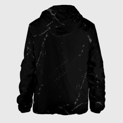 Куртка с принтом Children of Bodom glitch на темном фоне: по-вертикали для мужчины, вид сзади №1. Цвет основы: черный