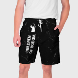 Мужские шорты 3D Children of Bodom glitch на темном фоне: по-вертикали