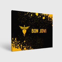 Холст прямоугольный Bon Jovi - gold gradient: надпись и символ