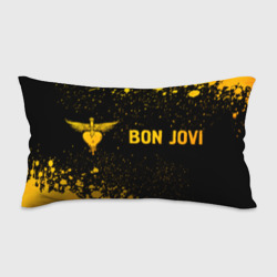 Подушка 3D антистресс Bon Jovi - gold gradient: надпись и символ