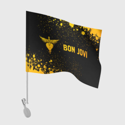 Флаг для автомобиля Bon Jovi - gold gradient: надпись и символ