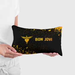Подушка 3D антистресс Bon Jovi - gold gradient: надпись и символ - фото 2