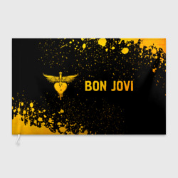 Флаг 3D Bon Jovi - gold gradient: надпись и символ