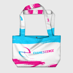 Пляжная сумка 3D Evanescence neon gradient style: надпись и символ