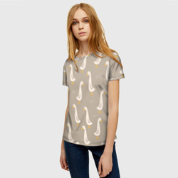 Женская футболка 3D Утки на травке - бежевый - фото 2