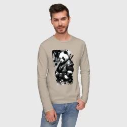 Мужской лонгслив хлопок Panda samurai - sketch - фото 3