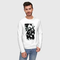 Мужской лонгслив хлопок Panda samurai - sketch - фото 3