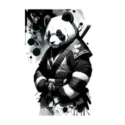 Мужской свитшот хлопок Panda samurai - sketch - фото 3