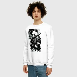 Мужской свитшот хлопок Panda samurai - sketch - фото 4