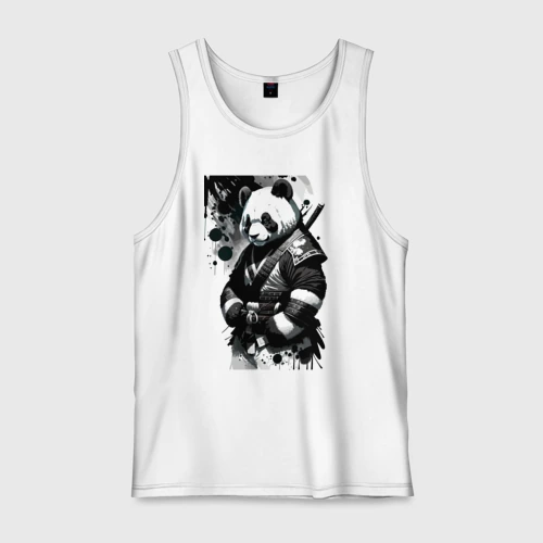 Мужская майка хлопок Panda samurai - sketch