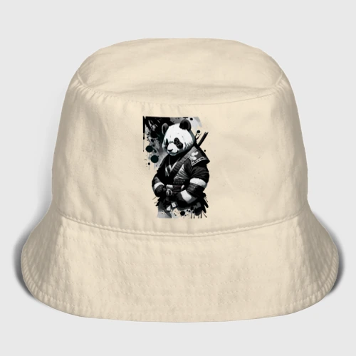 Мужская панама хлопок Panda samurai - sketch