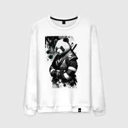 Мужской свитшот хлопок Panda samurai - sketch
