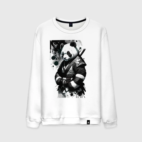 Мужской свитшот хлопок Panda samurai - sketch