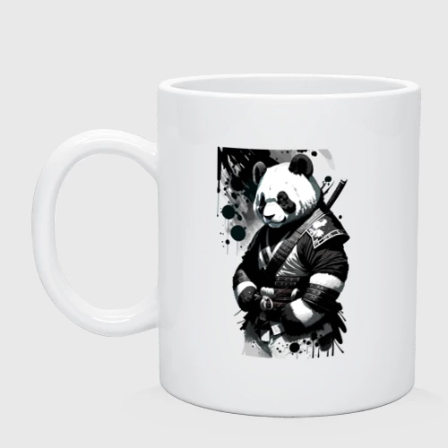 Кружка керамическая Panda samurai - sketch