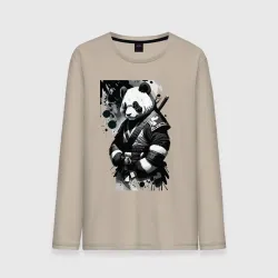 Мужской лонгслив хлопок Panda samurai - sketch