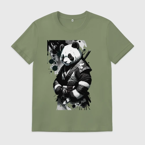 Мужская футболка хлопок Panda samurai - sketch