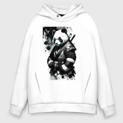 Panda samurai - sketch – Мужское худи Oversize хлопок с принтом купить со скидкой в -21%