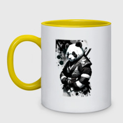 Кружка двухцветная Panda samurai - sketch