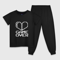 Детская пижама хлопок Пиксельное сердечко Game over