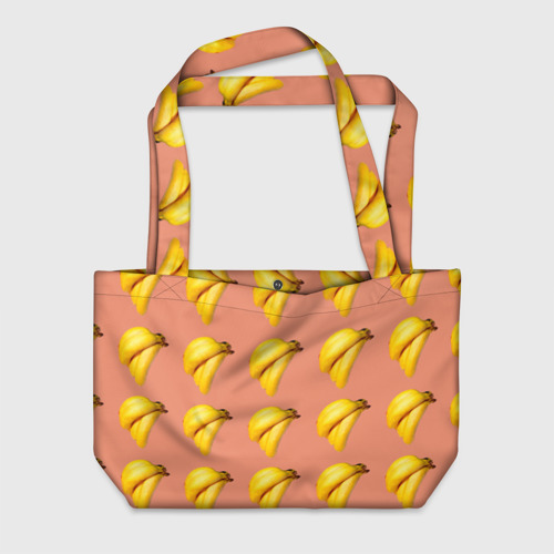 Пляжная сумка с принтом Желтые бананы, вид спереди №1