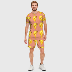 Мужской костюм с шортами 3D Желтые бананы - фото 2