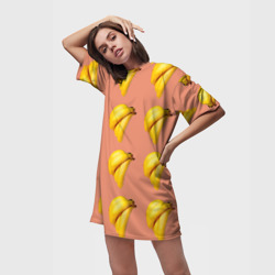 Платье-футболка 3D Желтые бананы - фото 2