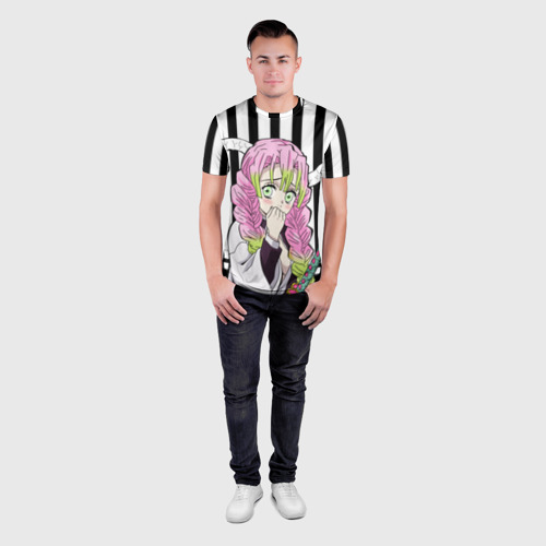 Мужская футболка 3D Slim с принтом Мицури стесняшка - столп любви, вид сбоку #3
