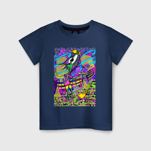 Детская футболка хлопок Acid journey, цвет темно-синий